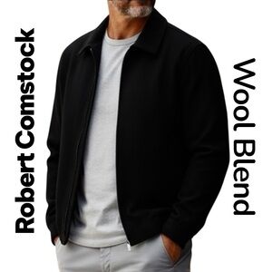 Robert Comstock RC Expedition Wool Blend Bomber Black Jacket Full Zip Mens Sz XL